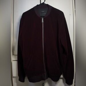 Zara Men’s Suede Jacket -Burgundy
